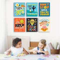 6pcs Classroom Wall Decor Growth Mindset Posters for School D cor