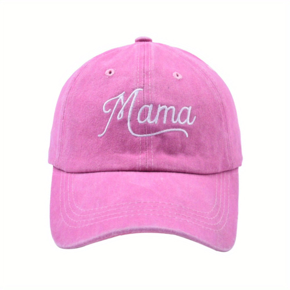 Mama Embroidery Baseball Cap Distressed Sports Hat For Women