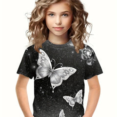 Dreamy Butterfly Pattern Short Sleeve T-shirt