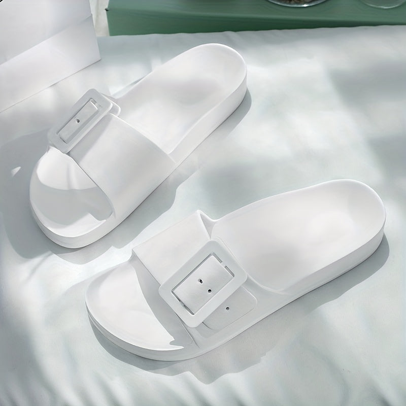 Women's Open Toe Soft Sole Bathroom Slides Non Slip Flat Shoes