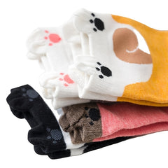 5 Pairs Cartoon Cat Ankle Socks Women's Stockings