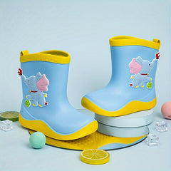 Baby Girls Cartoon Slip On Rain Boots Waterproof Non Slip Outdoor Travel