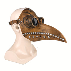 Furry Mask Plague Doctor Halloween Costume Props Leather Masks Adults
