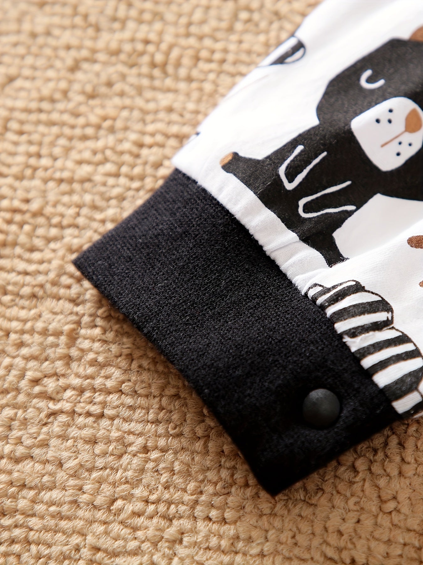Bear Print Baby Romper Long Sleeve Cotton Bodysuit
