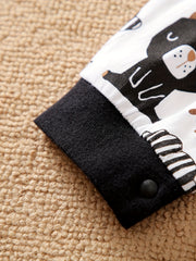 Bear Print Baby Romper Long Sleeve Cotton Bodysuit