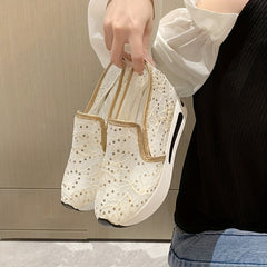Women's Mesh Slip-On Walking Shoes Comfortable Low Top Sneakers