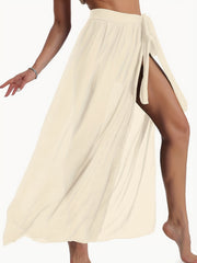 Semi Sheer Cover Up Wrap Stretch Beach Cover Up Skirt Women's Swimwear