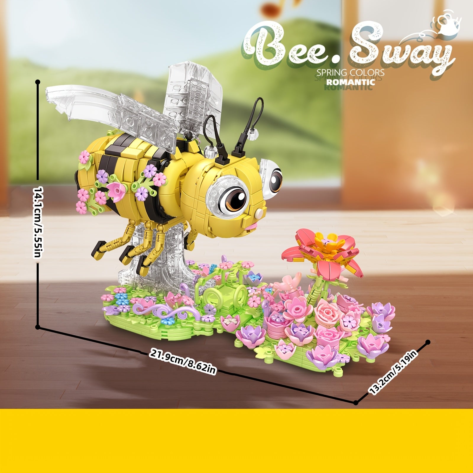 1000 Pcs Floral Swarm of Bees Building Blocks Set