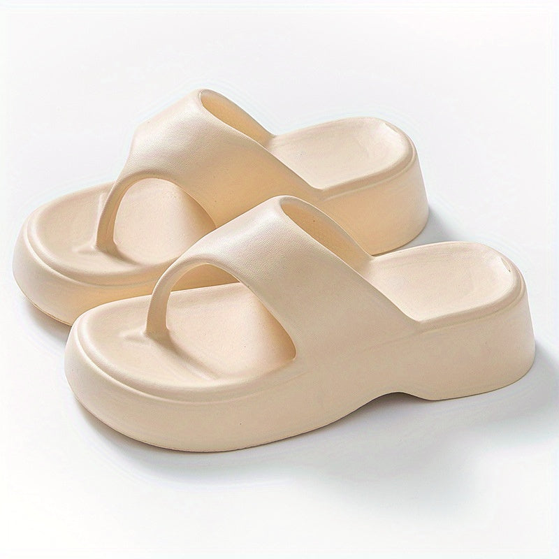 Women's Solid Flip Flops Casual Clip Toe Summer Sandals Lightweight Beach Shoes