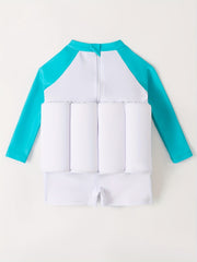 Long Sleeve Boys Swimsuit - High Stretch Buoyancy Shorts