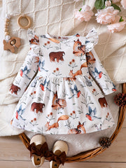 Euro & American Baby Girls Animal Print Dress