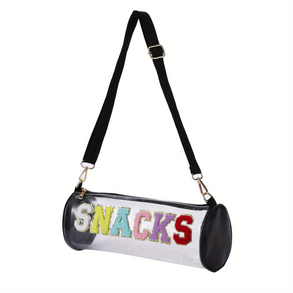 Waterproof Letter Embroidery Crossbody Bag PVC Toiletry Bag