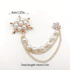 Pearl Ice Flower Tassel Brooch