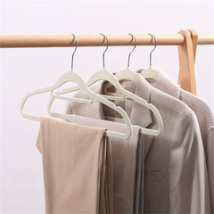 10pcs Plastic Flocking Hanger Clothes Store Wardrobe Storage