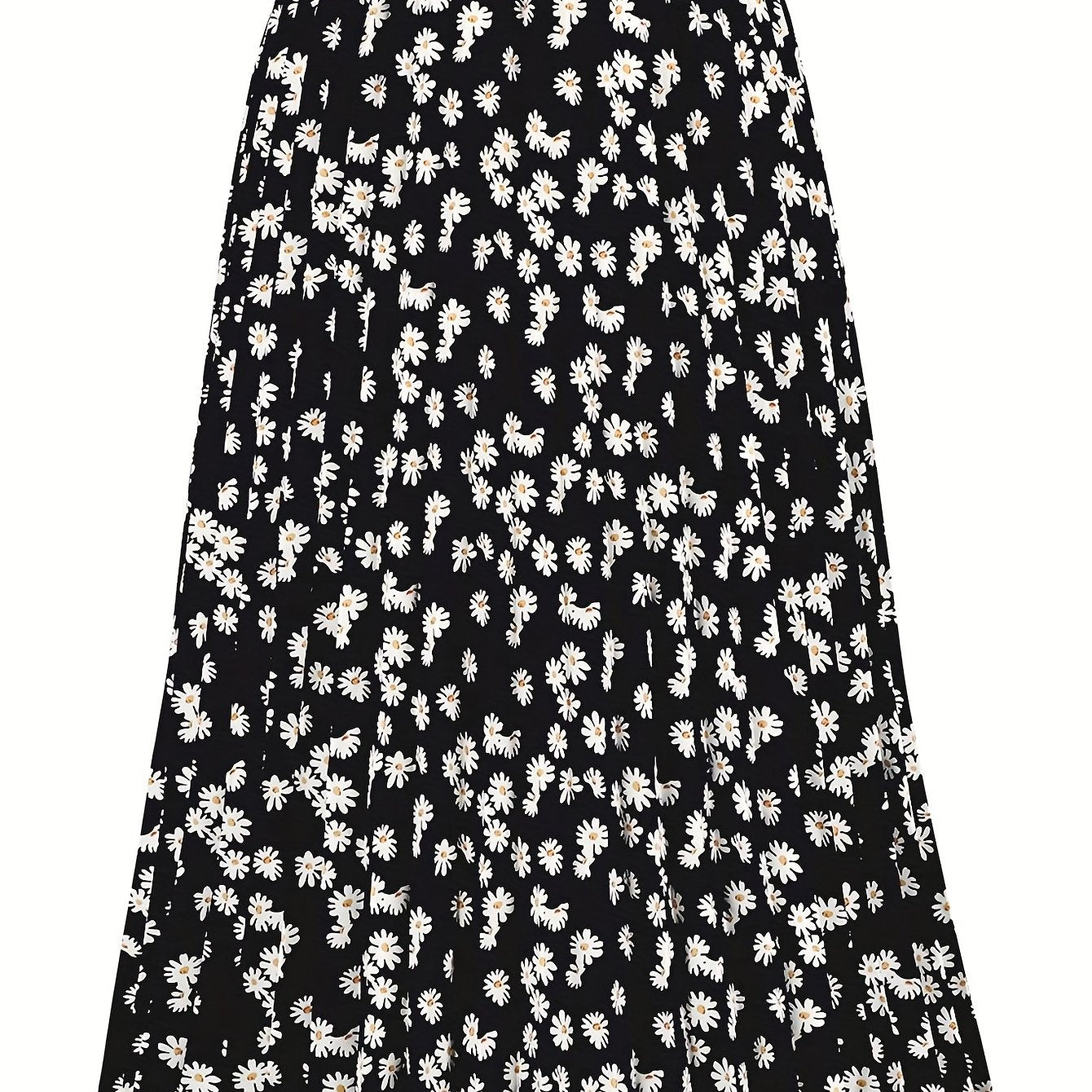 Boho High Waist Floral Print Pleated Skirt