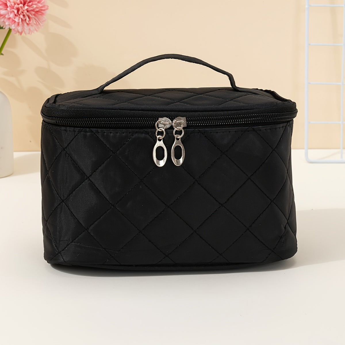 Travel Cosmetic Bag With Handle And Zipper Makeup Organizer Case