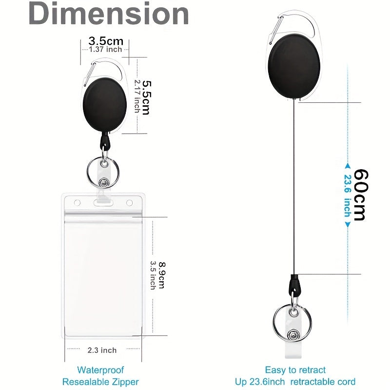 Nylon Drawstring Retractable Keychain ID Buckle