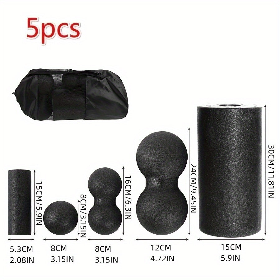5pcs Yoga Massage Roller Set for Pilates Muscle Release