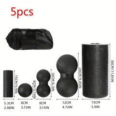 5pcs Yoga Massage Roller Set for Pilates Muscle Release