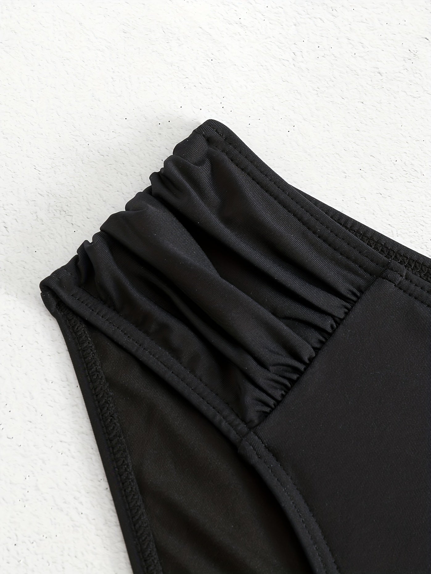 Ruched Stretchy Bikini Bottoms High Cut Swim Briefs