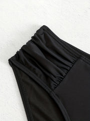 Ruched Stretchy Bikini Bottoms High Cut Swim Briefs