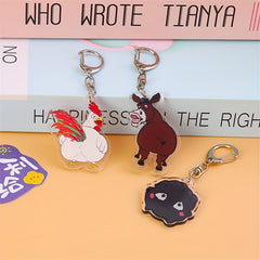 Funny Acrylic Keychain Cartoon Key Chain Backpack Bag Purse Car Key Pendant