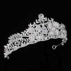 Bridal Faux Pearl Crystal Crown Tiara Wedding Head Jewelry