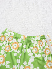 3pcs Toddler Girls Casual Shorts Set Leopard Print Floral Cow Flowers