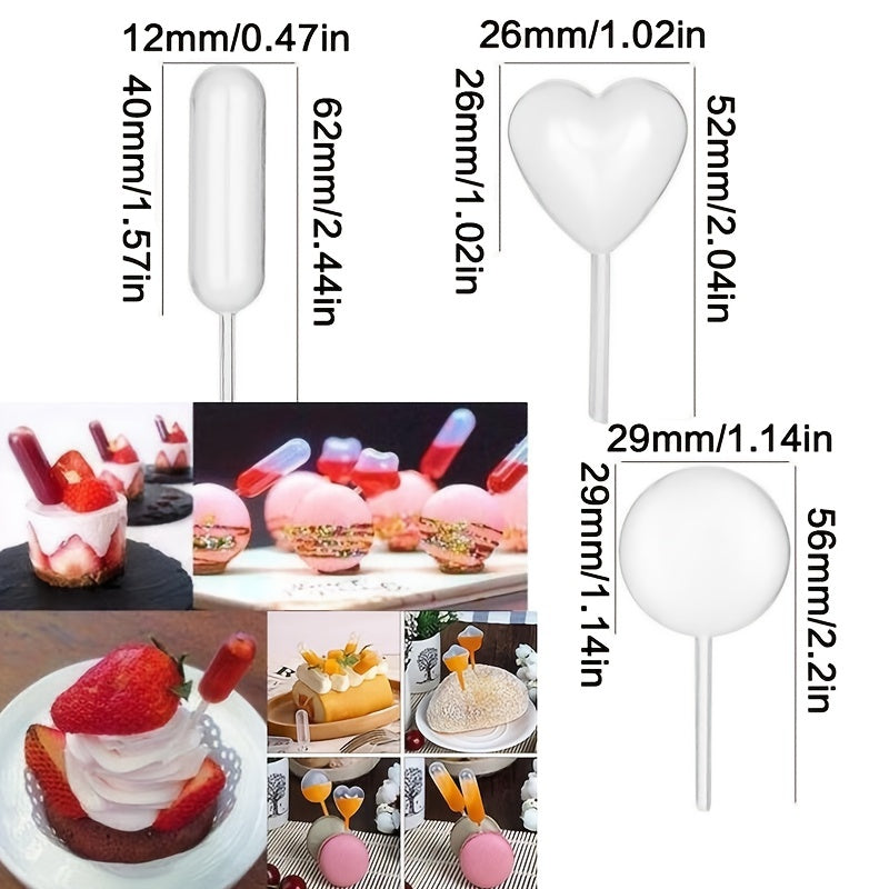 50pcs 4ml Plastic Cupcake Pipettes for Easy Liquid Infusion Baking Tools