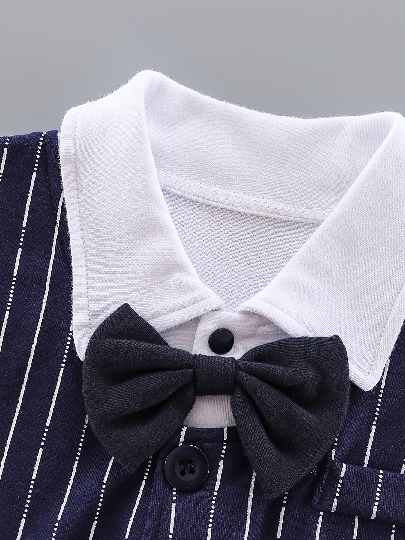 Bowtie Gentleman Romper Striped Long Sleeve Jumpsuit Baby Boys