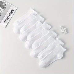 10 Pairs Women's Comfy Breathable Solid Socks All-match Stockings