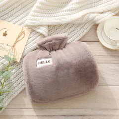 Warm Water Bag with Plush Cover for Cold Weather, Hand Warmer