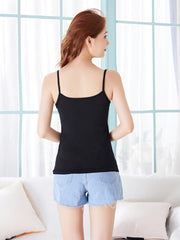 2 Pack Solid Cami Tops Crew Neck Everyday Women's Lingerie