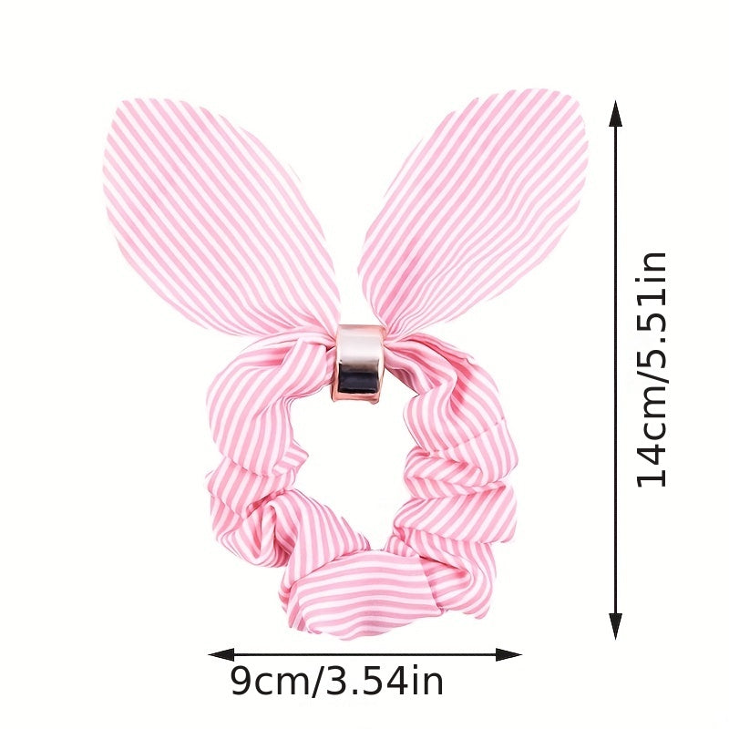 Rabbit Ear Striped Hairband Elastic Hair Rope