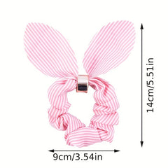 Rabbit Ear Striped Hairband Elastic Hair Rope