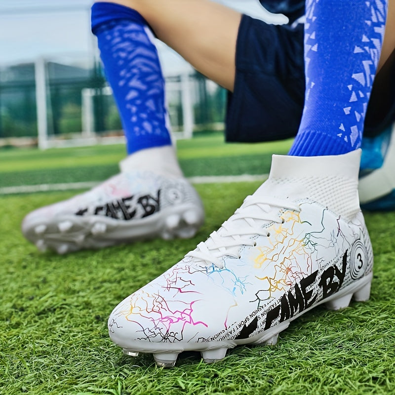 High Top Soccer Cleats for Kids and Adults Non Slip Athletic Shoes