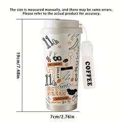 530ml Musical Note Graffiti Thermos Insulated Coffee Cup Men Party Gift