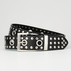 Men's Western Full Body Jack Dress Belt Casual Studded Buckle PU Belt