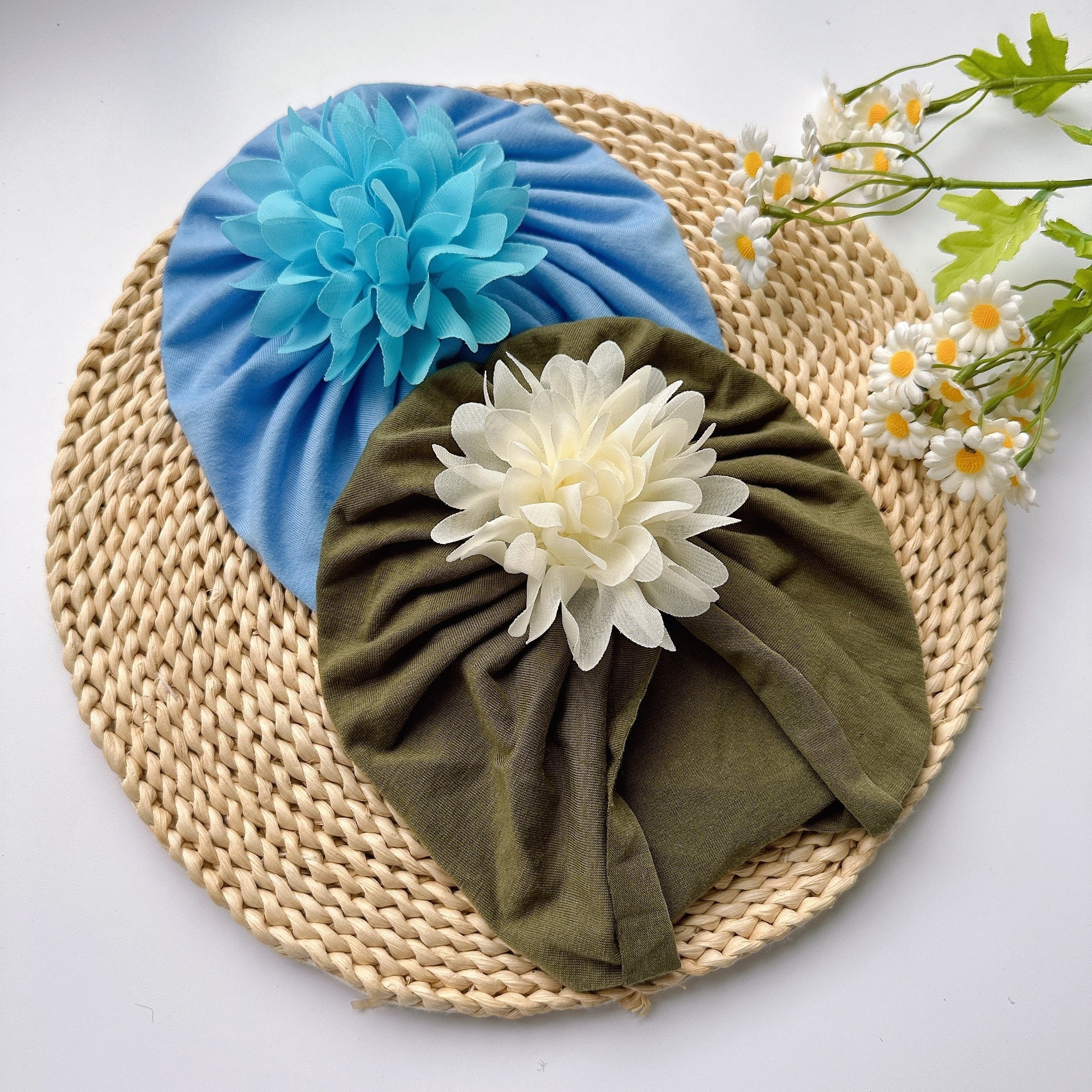 Soft Elastic Baby Girls Flower Turban Headband