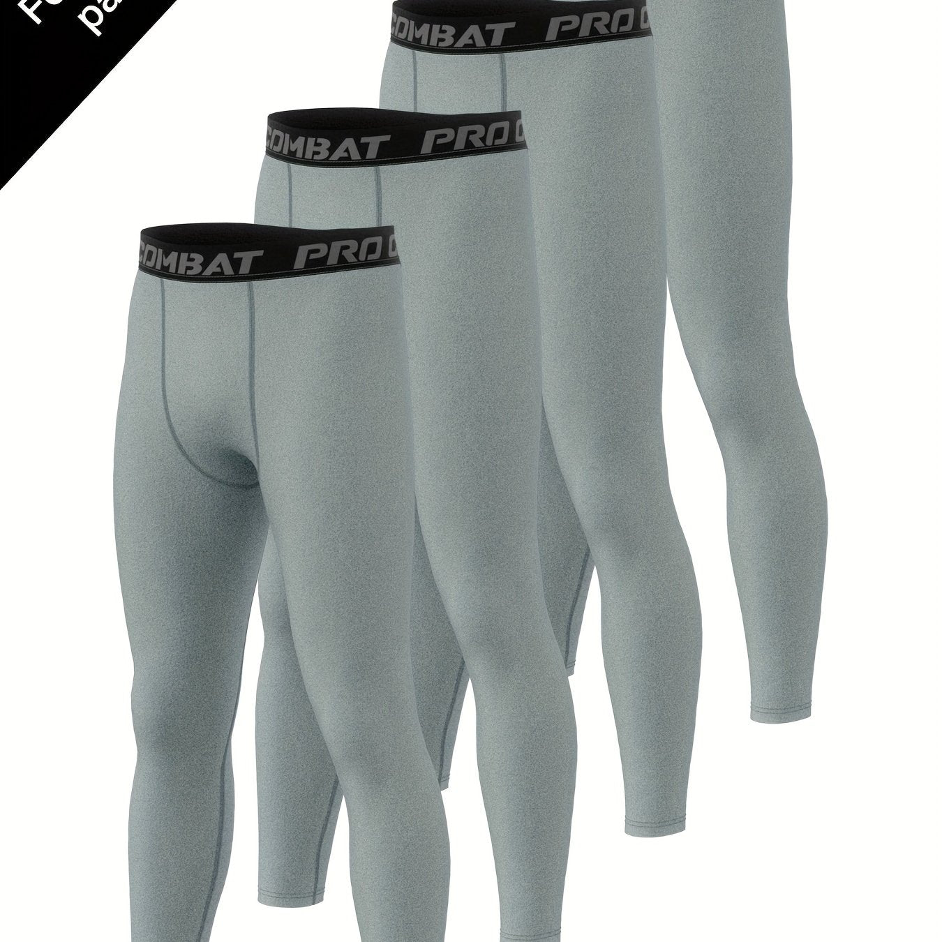 Men's 4pcs Solid Leggings Active Quick Dry Compression Pants