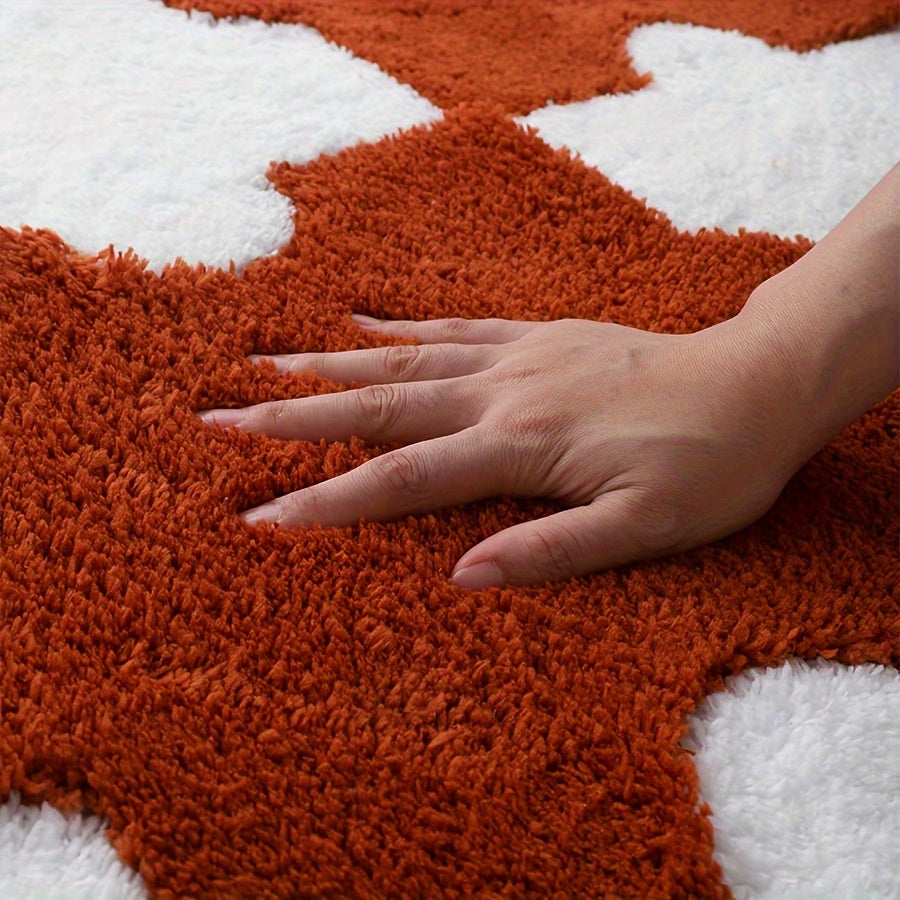 6pcs Interlocking Shaggy Soft Floor Mat Anti-slip Area Rugs
