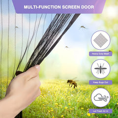 Magnetic Screen Door Self Sealing Hands-Free Mesh Partition 90x210cm