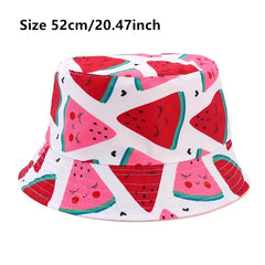 Kids Cartoon Basin Hat Watermelon Unicorn Fisherman Hat for Girls