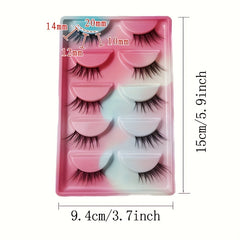 5 Pairs Half Lashes Natural Thick False Eyelashes Mink Fluffy Lash Extension