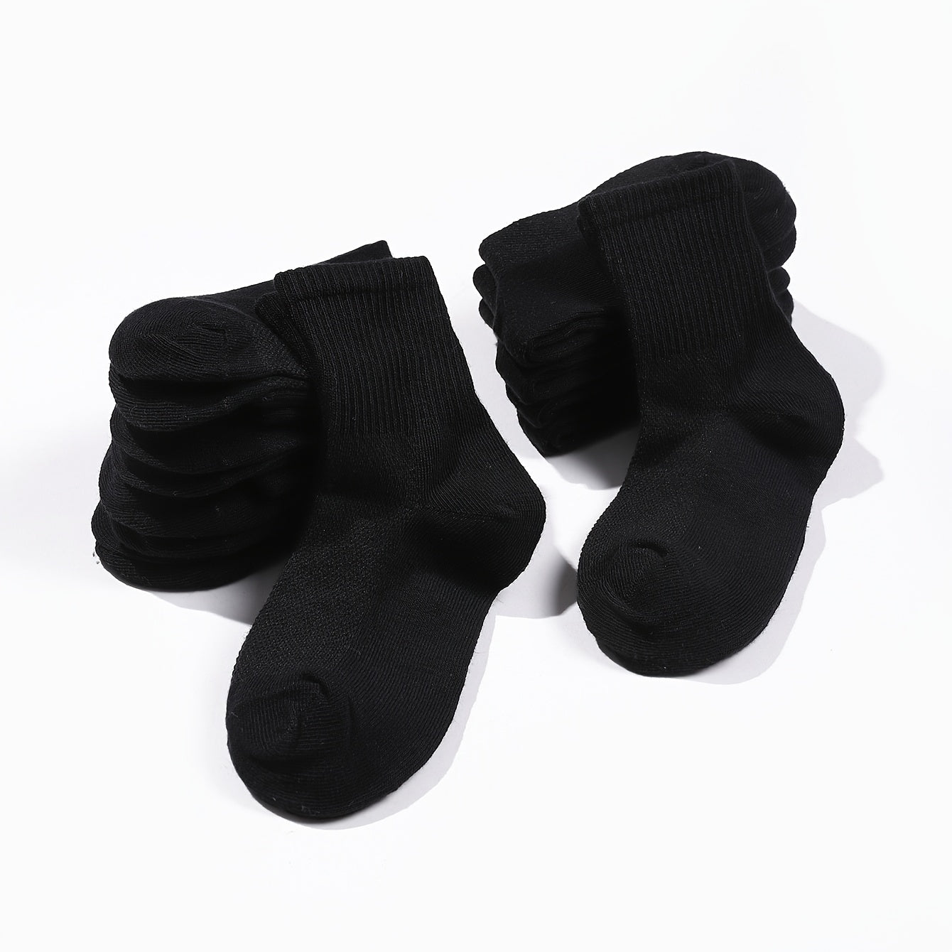 10 pairs Breathable Cotton Calf Socks for Boys Girls