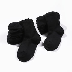 10 pairs Breathable Cotton Calf Socks for Boys Girls