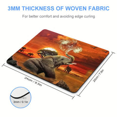 Cute Elephant Gaming Mouse Pad for Women, Non-Slip Rubber Mat