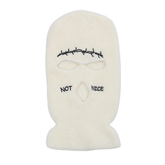 Embroidered Funny Hat 3 Hole Ski Mask Winter Warm Windproof Mask