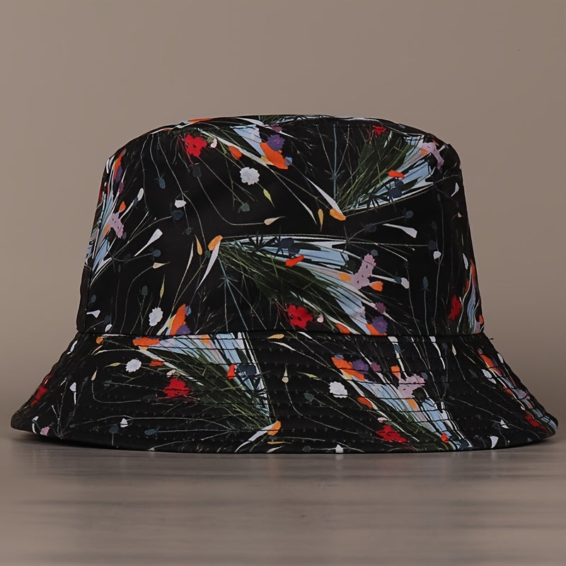 Colorful Flowers Bucket Hat Reversible Fisherman Cap Lightweight Basin Hat