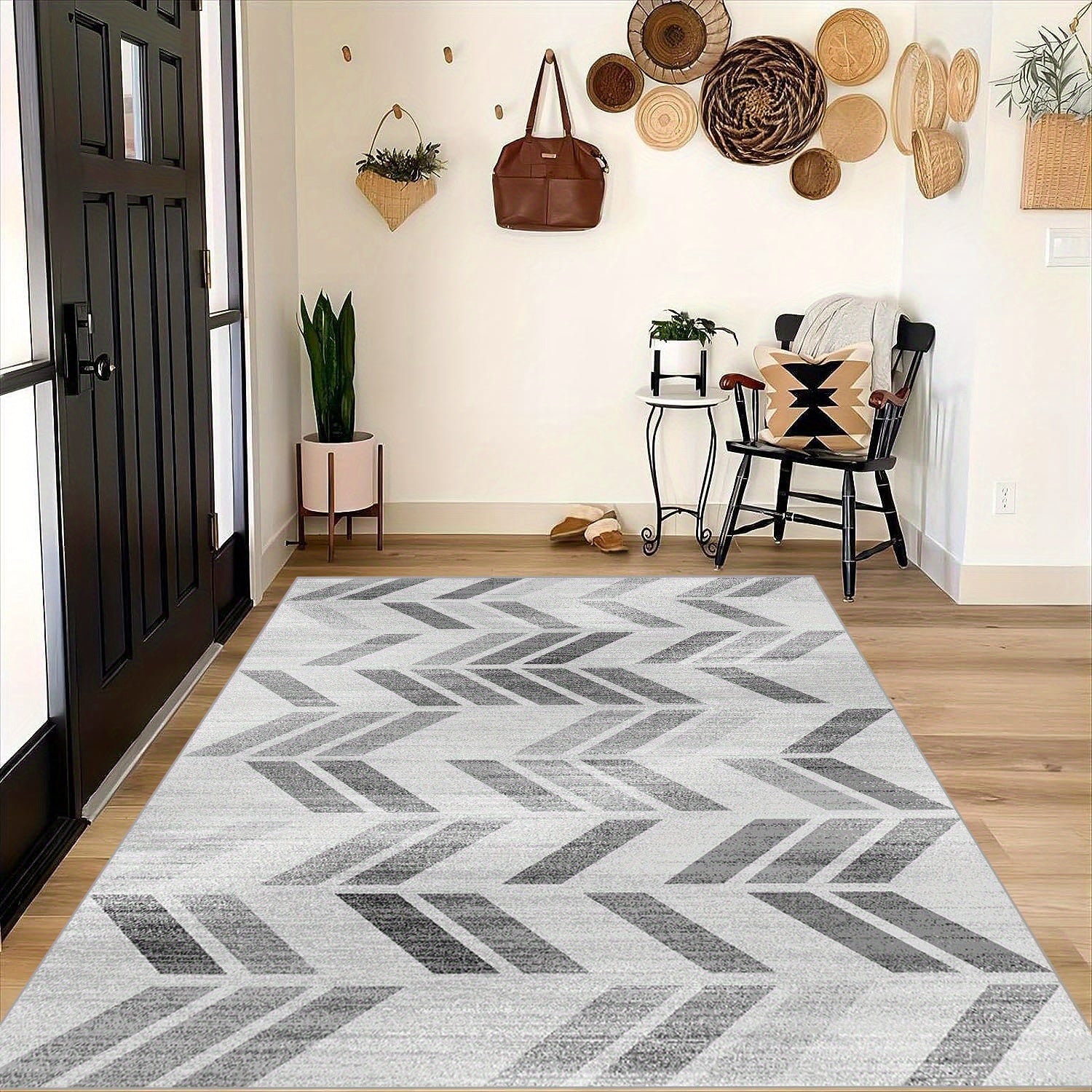 Geometric Pattern Carpet Anti Slip Machine Washable Large Living Carpet